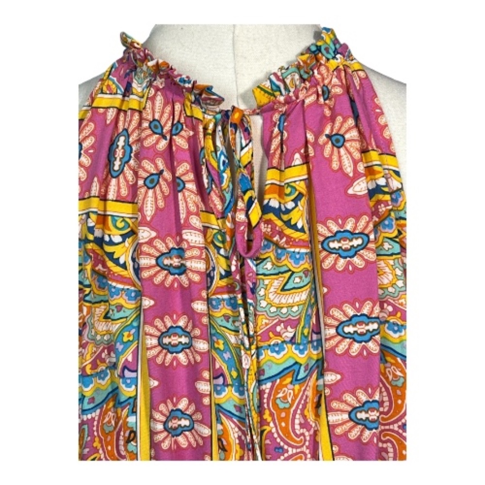 EUC Rachel Zoe women’s sleeveless paisley halter top | size L - Picture 6 of 9